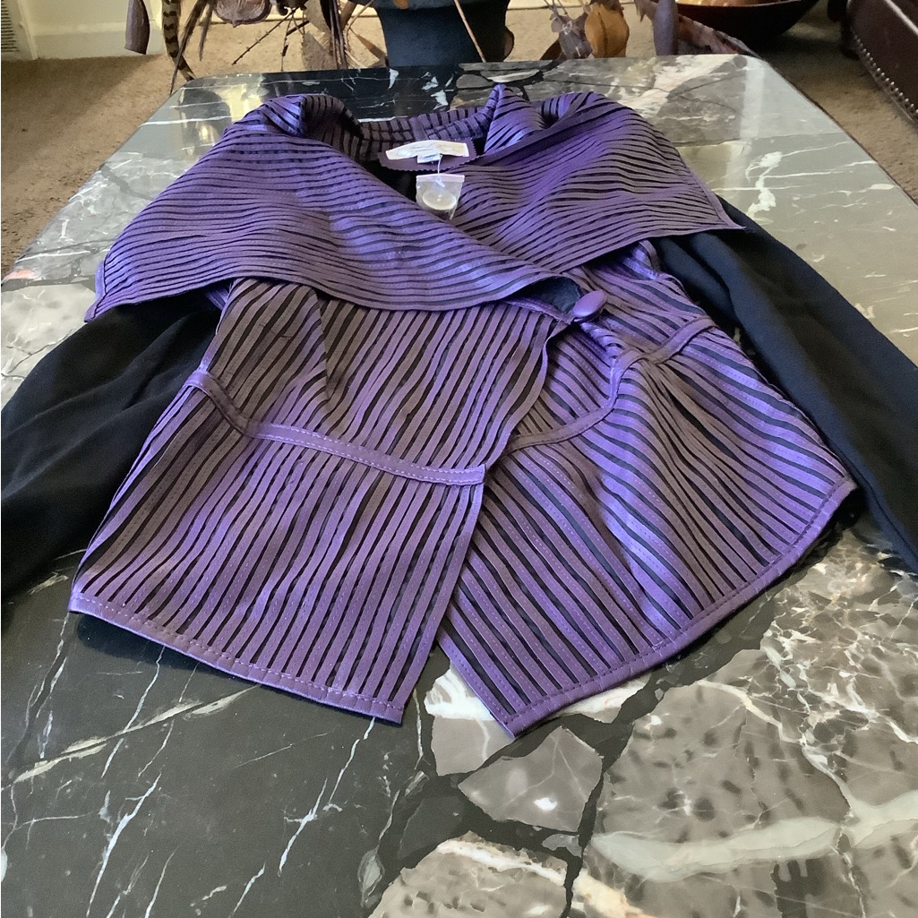 Colleen Lopez Purple Stretch Knit Y2k Moto Asymmetric Jacket Size Small